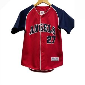 True Fan MLB Los Angeles Angels Vladimir Guerrero 27 Baseball Jersey Red boys L
